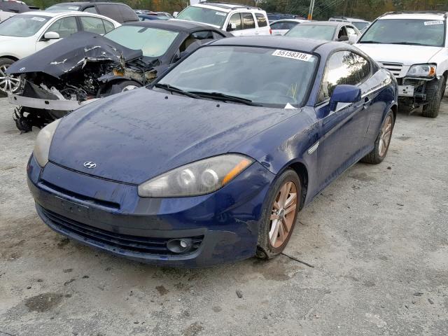 KMHHM66D57U243595 - 2007 HYUNDAI TIBURON GS BLUE photo 2