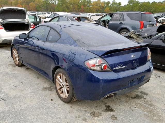 KMHHM66D57U243595 - 2007 HYUNDAI TIBURON GS BLUE photo 3