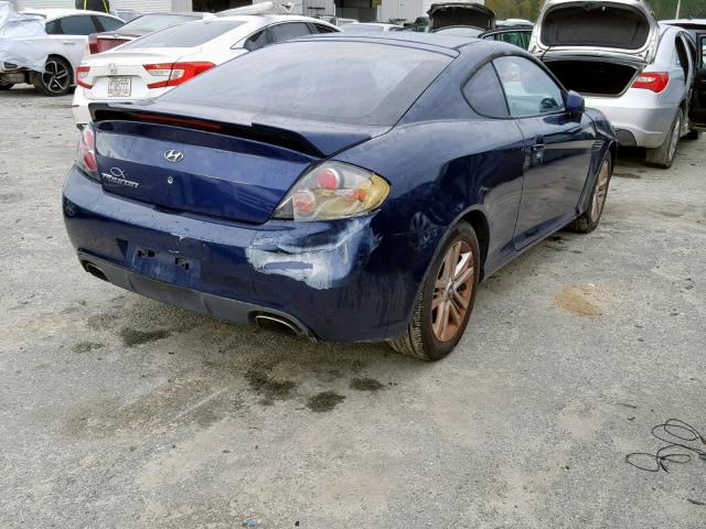 KMHHM66D57U243595 - 2007 HYUNDAI TIBURON GS BLUE photo 4