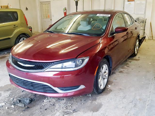 1C3CCCAB2FN700527 - 2015 CHRYSLER 200 LIMITE BURGUNDY photo 2