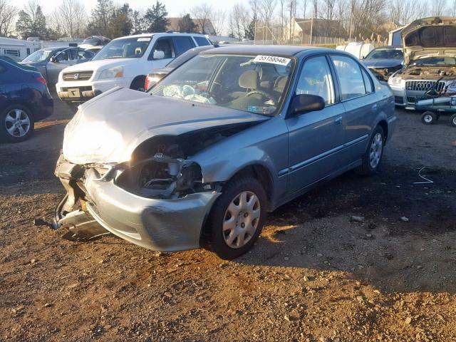 2HGEJ6616YH513705 - 2000 HONDA CIVIC BASE SILVER photo 2