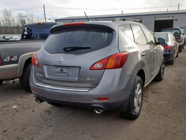 JN8AZ18W49W127485 - 2009 NISSAN MURANO S GRAY photo 4