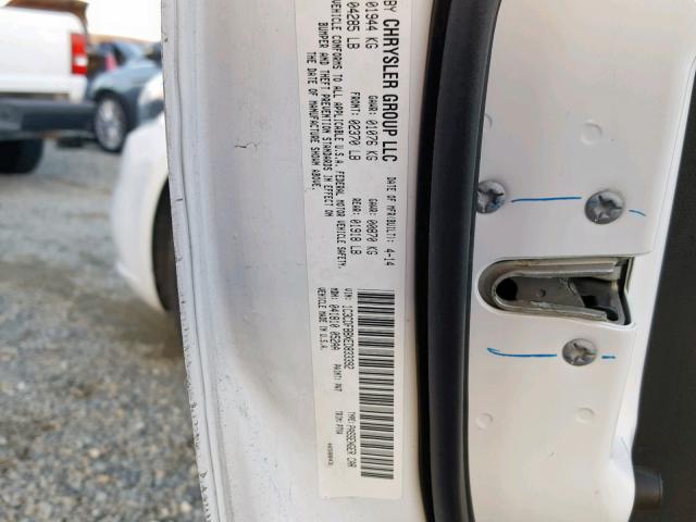 1C3CDFBBXED833392 - 2014 DODGE DART SXT WHITE photo 10