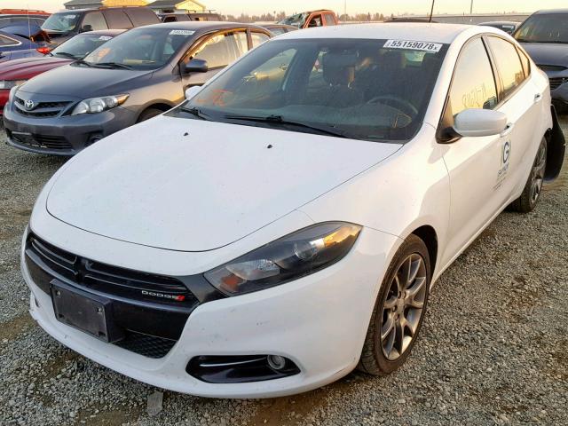 1C3CDFBBXED833392 - 2014 DODGE DART SXT WHITE photo 2