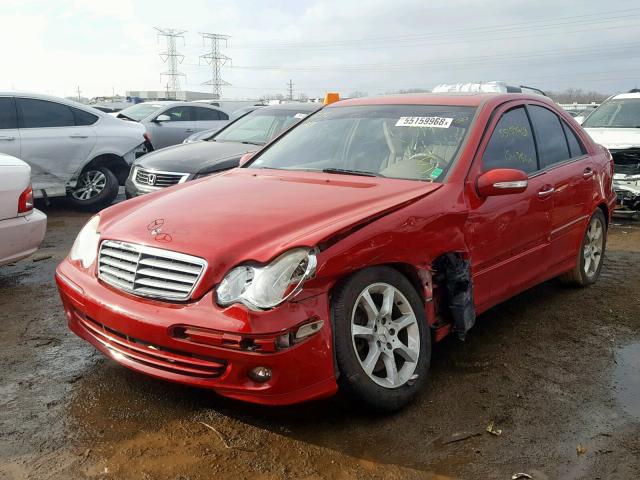 WDBRF92HX7F896746 - 2007 MERCEDES-BENZ C 280 4MAT RED photo 2