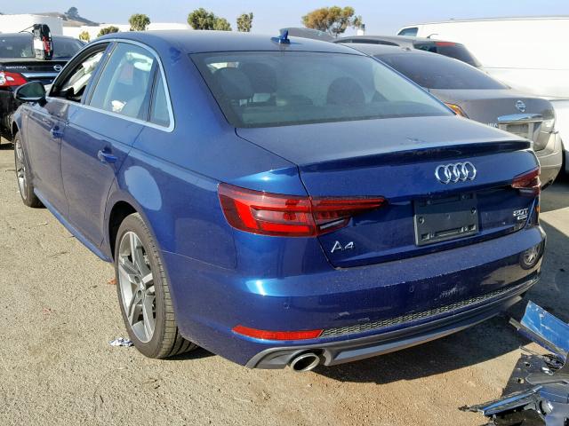 WAULMAF43JA093641 - 2018 AUDI A4 ULTRA P BLUE photo 3