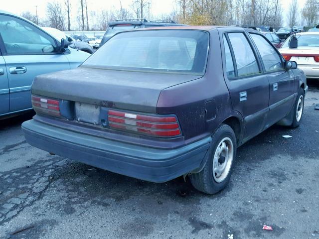 1B3XP28D5MN524252 - 1991 DODGE SHADOW AME MAROON photo 4