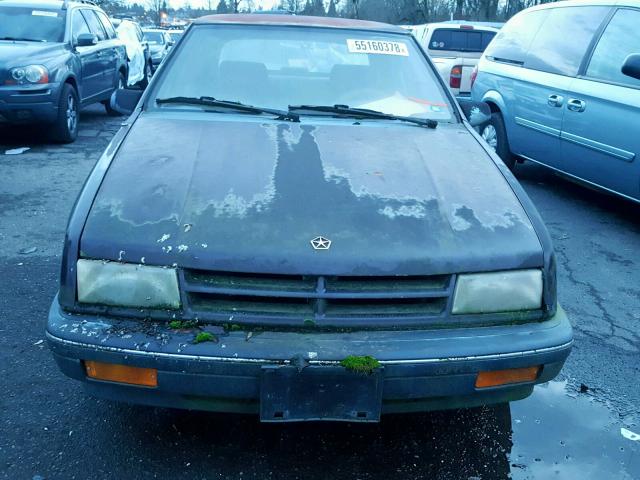 1B3XP28D5MN524252 - 1991 DODGE SHADOW AME MAROON photo 9