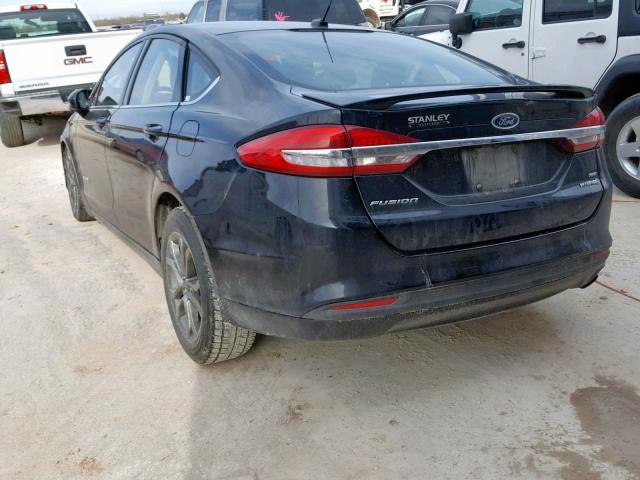 3FA6P0LU1HR356849 - 2017 FORD FUSION SE BLACK photo 3