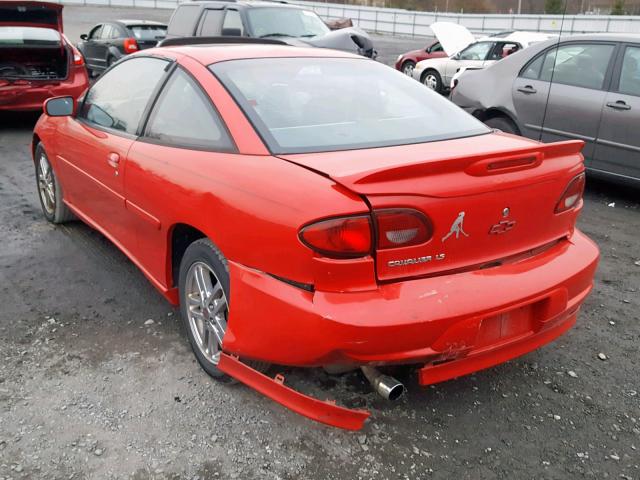 1G1JH12F927424090 - 2002 CHEVROLET CAVALIER L RED photo 3