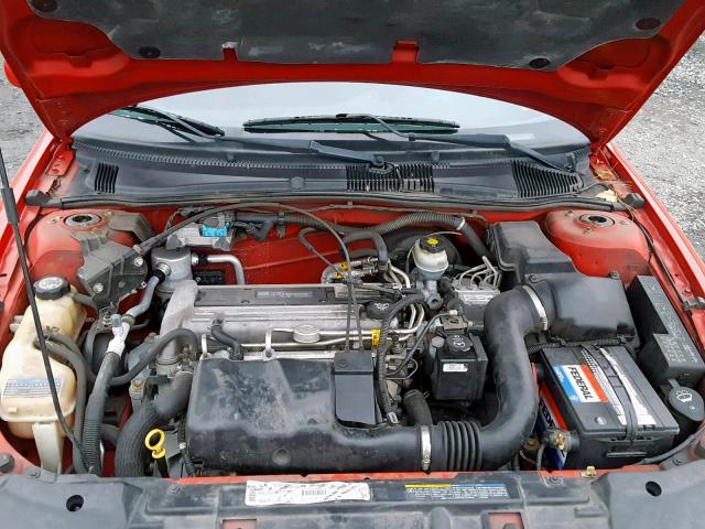 1G1JH12F927424090 - 2002 CHEVROLET CAVALIER L RED photo 7