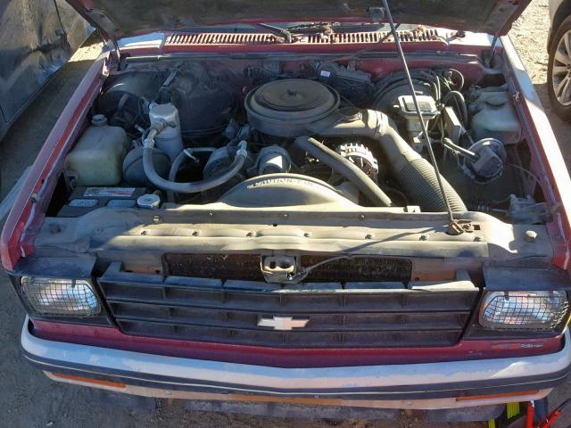 1GNCT18ZXL8142690 - 1990 CHEVROLET BLAZER S10 RED photo 7