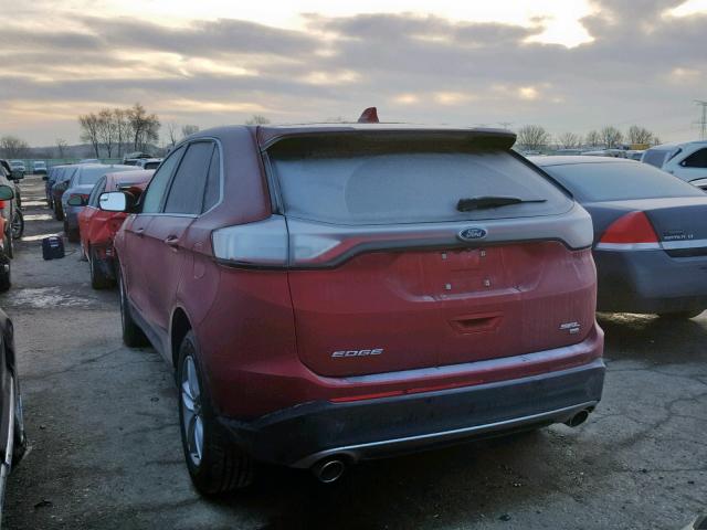 2FMPK4J81GBB73888 - 2016 FORD EDGE SEL RED photo 3