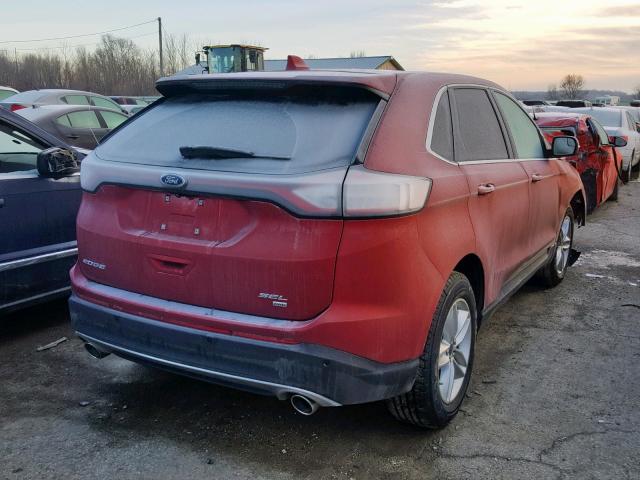 2FMPK4J81GBB73888 - 2016 FORD EDGE SEL RED photo 4