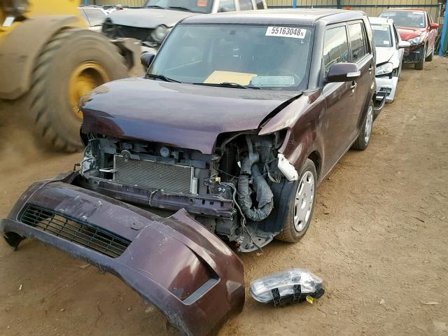 JTLKE50E381046256 - 2008 TOYOTA SCION XB MAROON photo 2