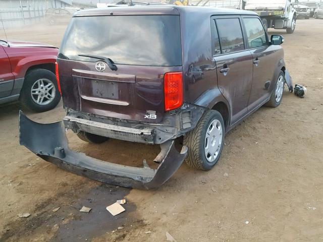 JTLKE50E381046256 - 2008 TOYOTA SCION XB MAROON photo 4