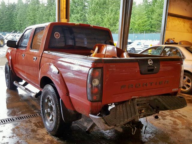 1N6ED27T24C407776 - 2004 NISSAN FRONTIER C RED photo 3