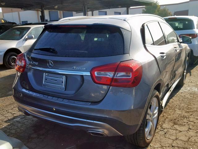 WDCTG4GB4GJ247012 - 2016 MERCEDES-BENZ GLA 250 4M GRAY photo 4