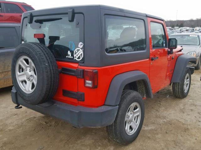 1C4AJWAGXHL742321 - 2017 JEEP WRANGLER S RED photo 4