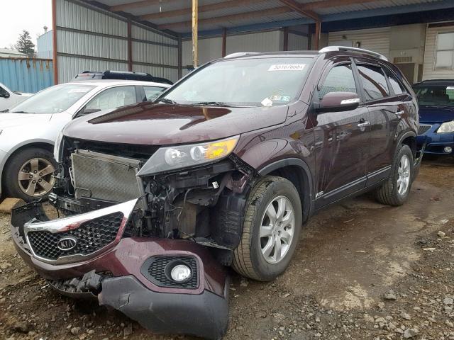 5XYKTCA60CG193494 - 2012 KIA SORENTO BA MAROON photo 2