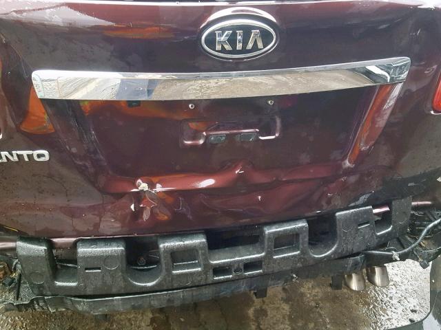 5XYKTCA60CG193494 - 2012 KIA SORENTO BA MAROON photo 9