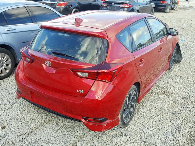 JTNKARJE5JJ570040 - 2018 TOYOTA COROLLA IM RED photo 4