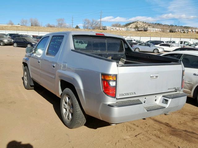 2HJYK16566H558697 - 2006 HONDA RIDGELINE SILVER photo 3