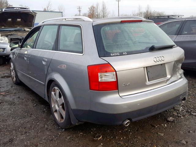 WAUVT58EX3A256541 - 2003 AUDI A4 3.0 AVA GRAY photo 3