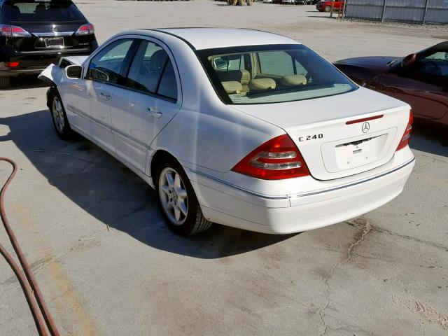 WDBRF61J24E015493 - 2004 MERCEDES-BENZ C 240 WHITE photo 3