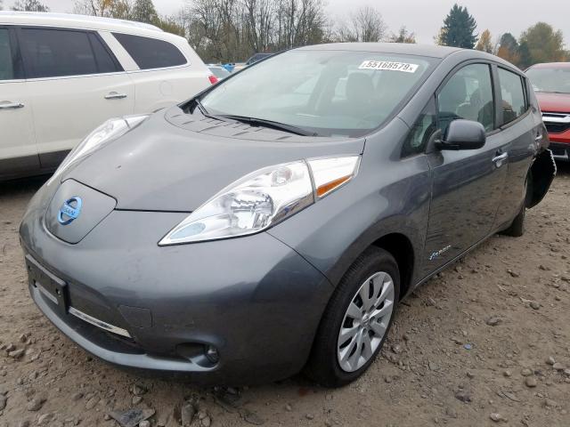 1N4BZ0CP1HC307278 - 2017 NISSAN LEAF S GRAY photo 2