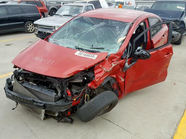 KNADN4A33C6052532 - 2012 KIA RIO EX RED photo 2