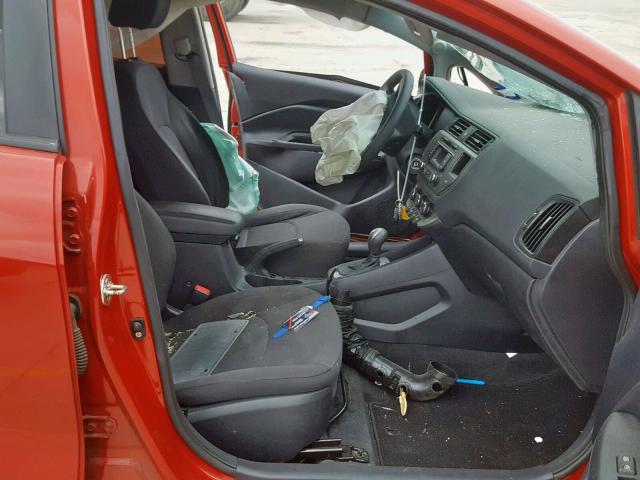 KNADN4A33C6052532 - 2012 KIA RIO EX RED photo 5