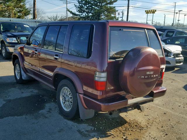 JACDJ58X2Y7J17383 - 2000 ISUZU TROOPER S BURGUNDY photo 3