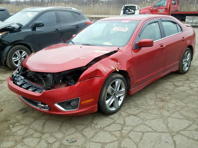 3FAHP0KC3AR409817 - 2010 FORD FUSION SPO RED photo 2