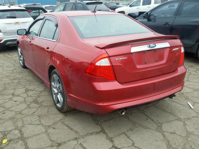 3FAHP0KC3AR409817 - 2010 FORD FUSION SPO RED photo 3