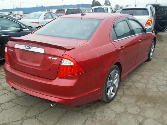 3FAHP0KC3AR409817 - 2010 FORD FUSION SPO RED photo 4