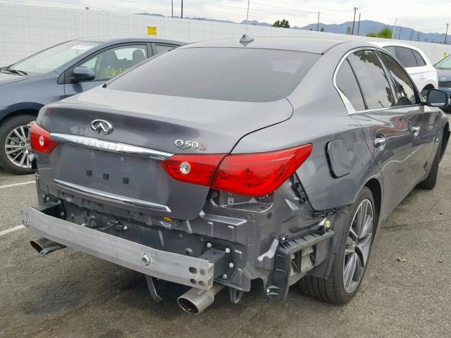 JN1BV7AP4FM332509 - 2015 INFINITI Q50 BASE GRAY photo 4