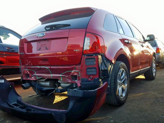 2FMDK3JC0BBA65157 - 2011 FORD EDGE SEL RED photo 4