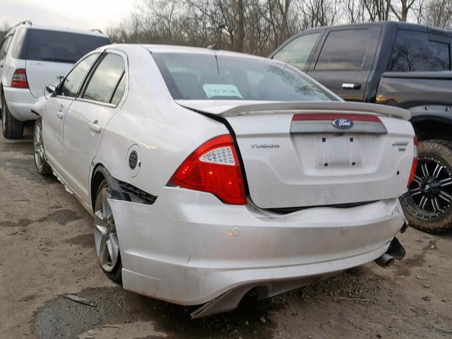 3FAHP0DCXBR138172 - 2011 FORD FUSION SPO WHITE photo 3