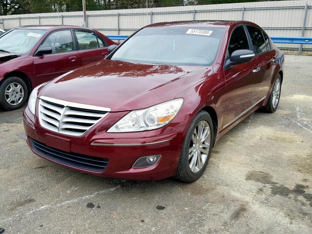 KMHGC4DF0AU086346 - 2010 HYUNDAI GENESIS 4. MAROON photo 2