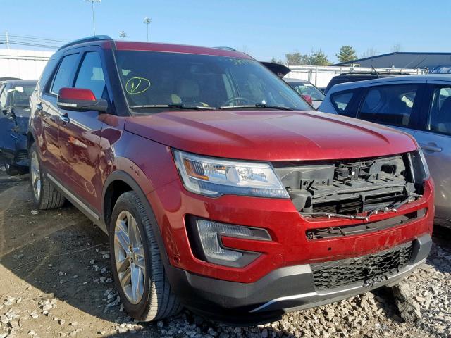 1FM5K8F8XHGA73919 - 2017 FORD EXPLORER L RED photo 1