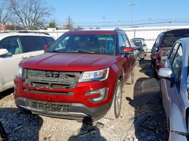 1FM5K8F8XHGA73919 - 2017 FORD EXPLORER L RED photo 2