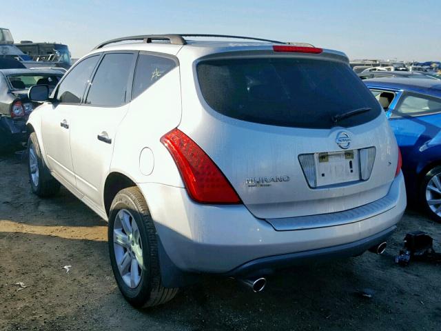 JN8AZ08T97W526681 - 2007 NISSAN MURANO SL SILVER photo 3