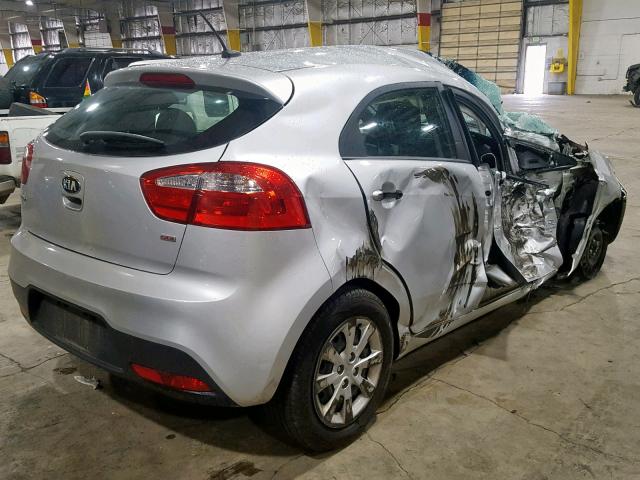 KNADM5A36F6499840 - 2015 KIA RIO LX SILVER photo 4