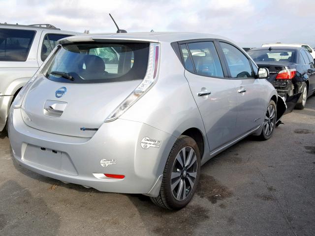 1N4AZ0CPXFC316277 - 2015 NISSAN LEAF S SILVER photo 4