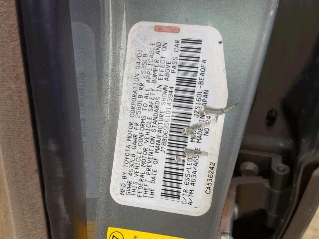 JT8BD69S610143944 - 2001 LEXUS GS 300 GRAY photo 10