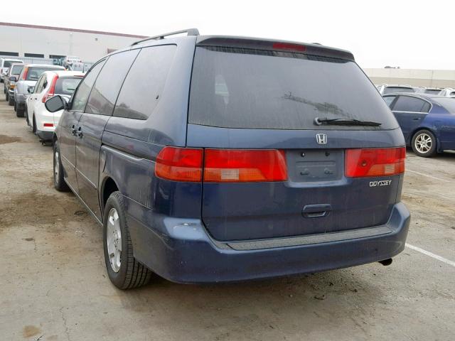 2HKRL1867YH518750 - 2000 HONDA ODYSSEY EX BLUE photo 3