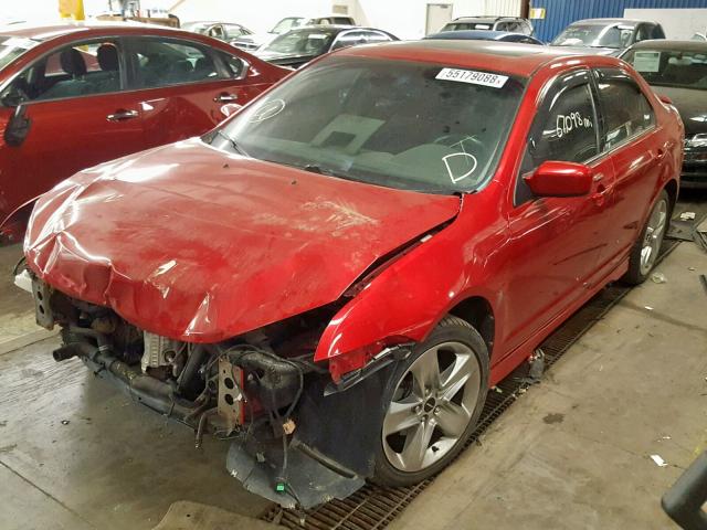 3FAHP0KC0CR393448 - 2012 FORD FUSION SPO RED photo 2