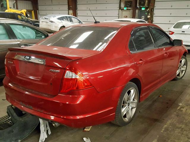 3FAHP0KC0CR393448 - 2012 FORD FUSION SPO RED photo 4