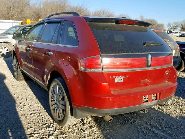 2LMDJ8JC3ABJ21644 - 2010 LINCOLN MKX RED photo 3